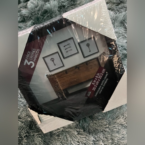 Accents New 8x8 Pack Of 3 Shadow Box Frames Black Wall Art Decor